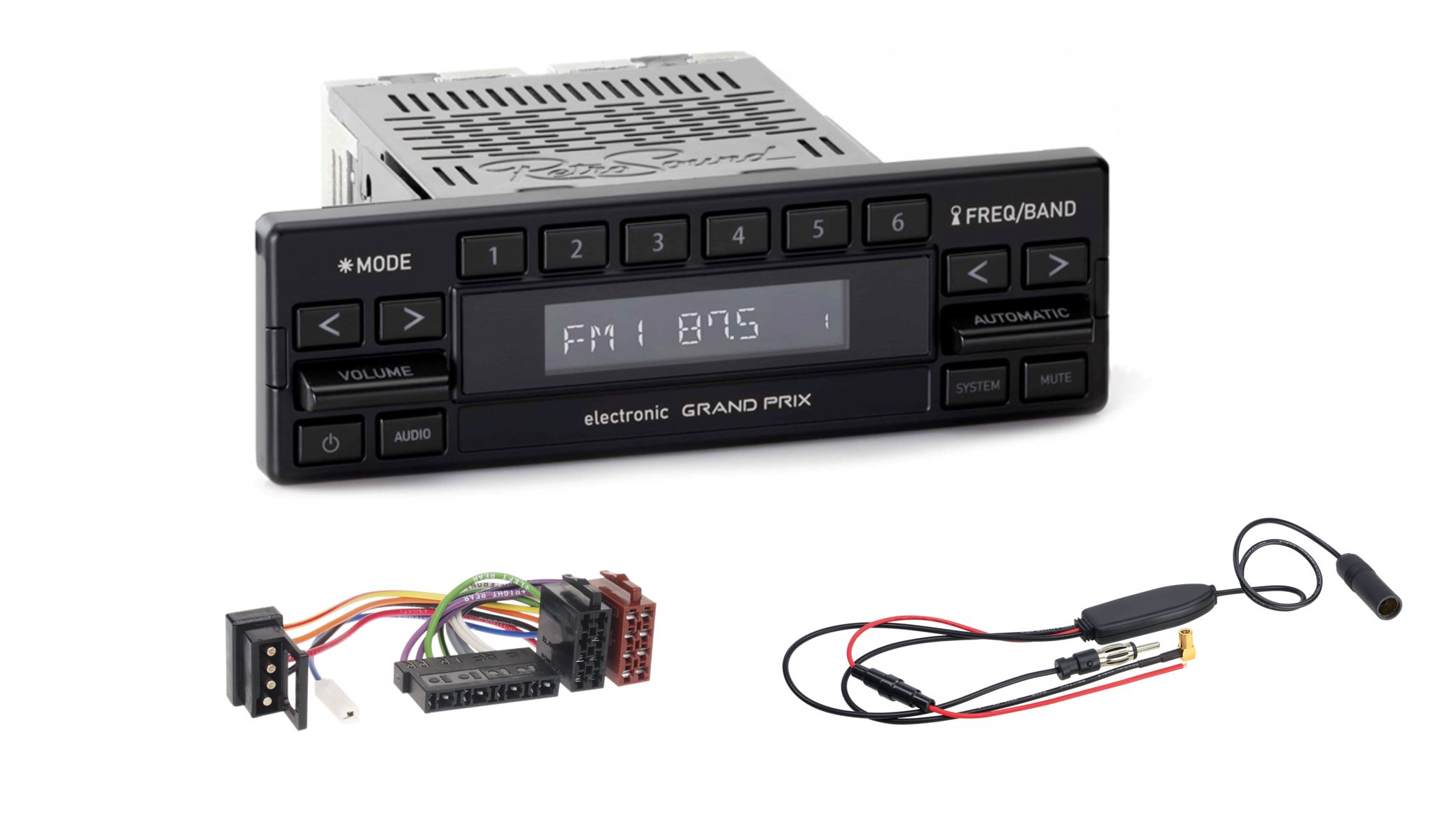 Retrosound GrandPrix Mercedes SL R107 Retrosound Grand Prix Radio inkl. Mercedes W124 Anschlussset